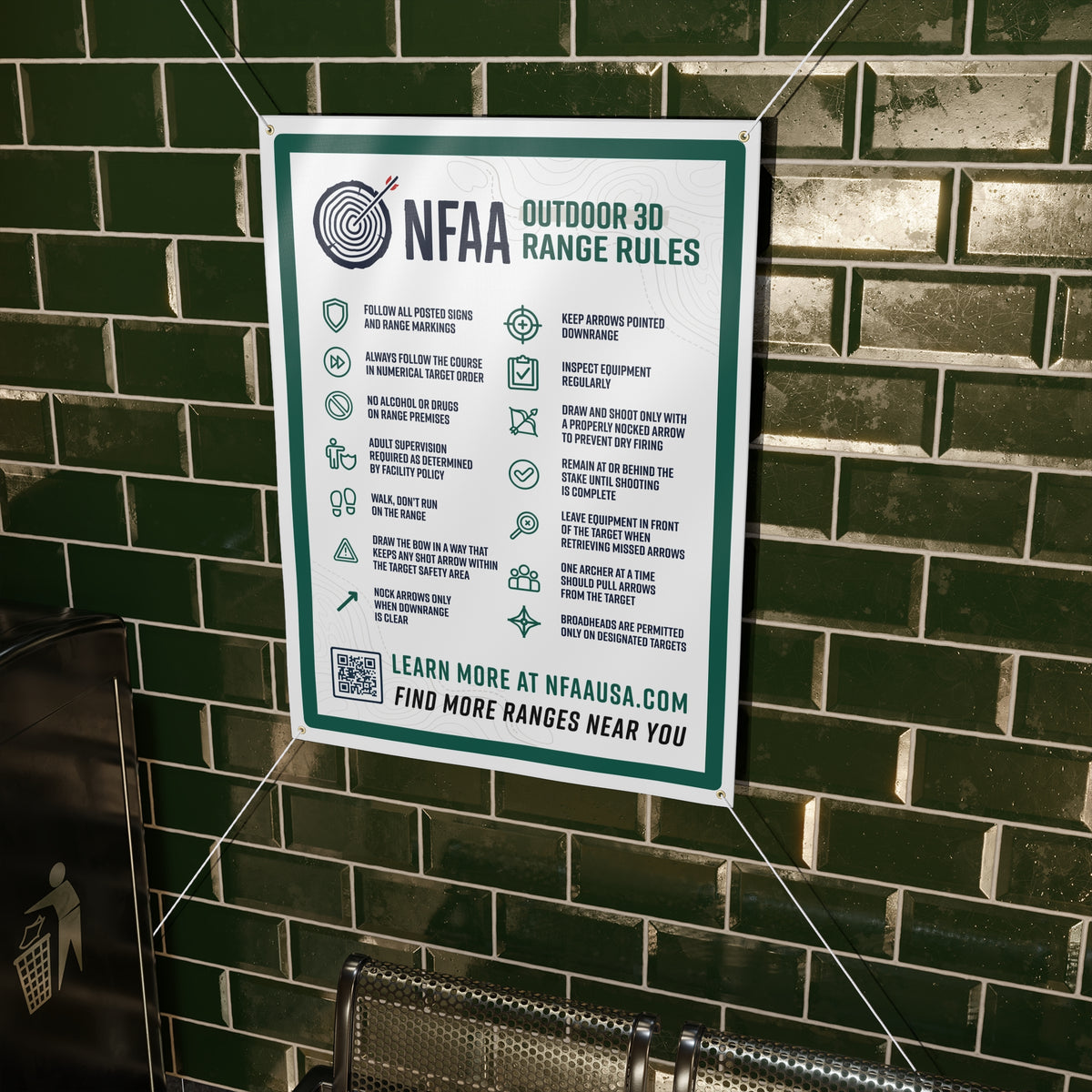 NFAA 3D Range Rules Safety Matte Banner