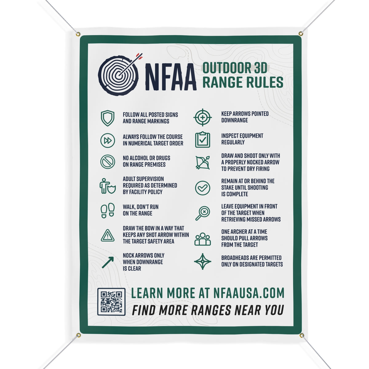 NFAA 3D Range Rules Safety Matte Banner