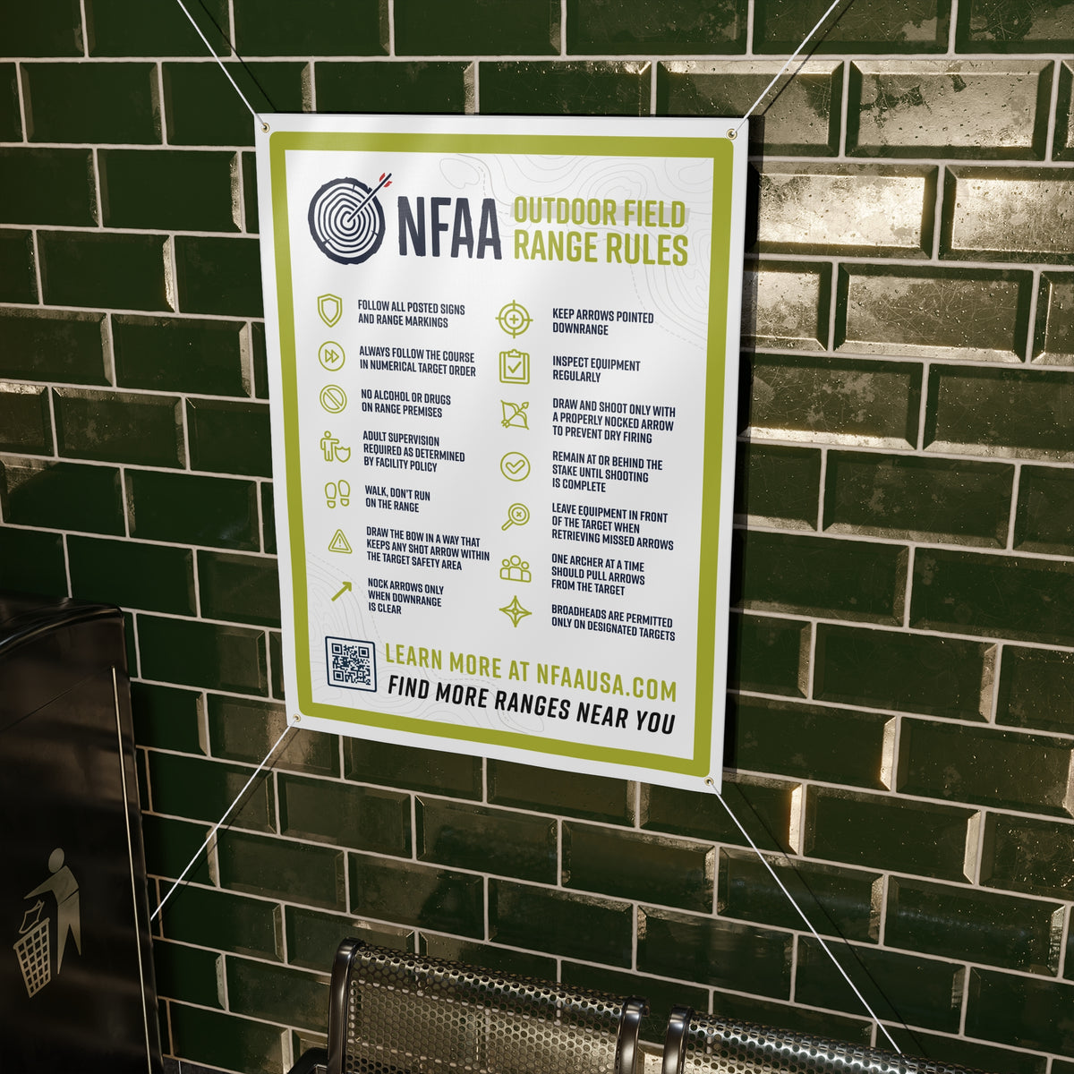 NFAA Outdoor Field Range Rules Safety Matte Banner