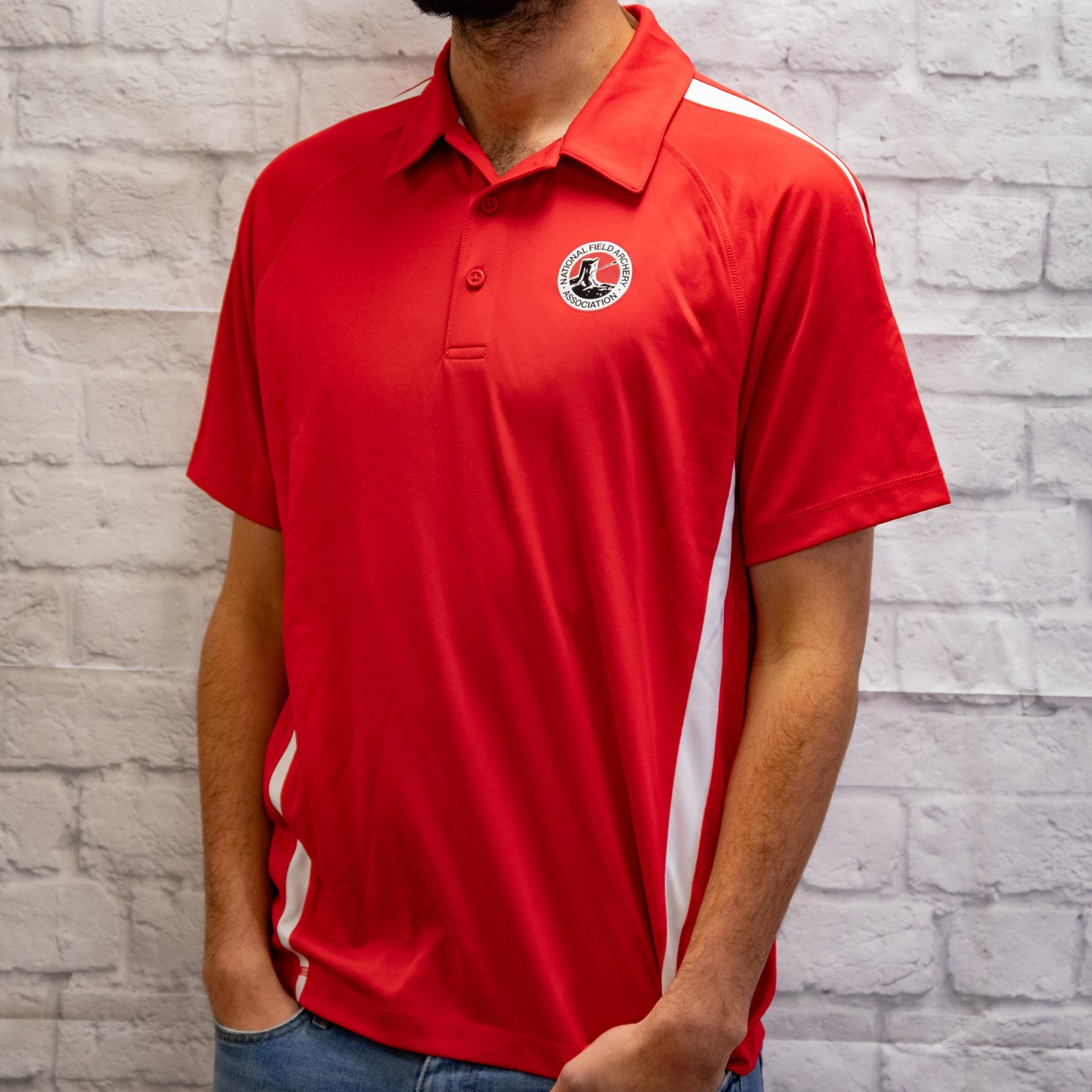 Adult Striped Performance Polo