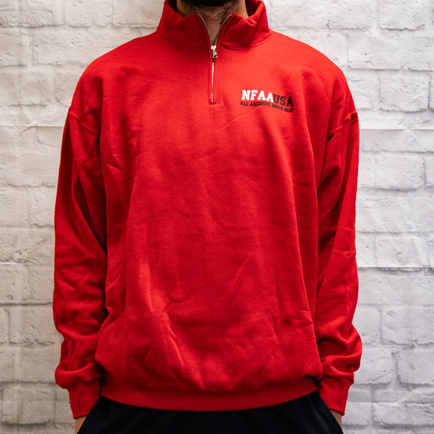 Red NFAAUSA 1/4 Zip Sweatshirt