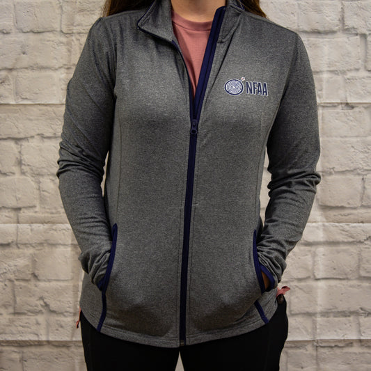 Ladies Grey and Navy Full Zip