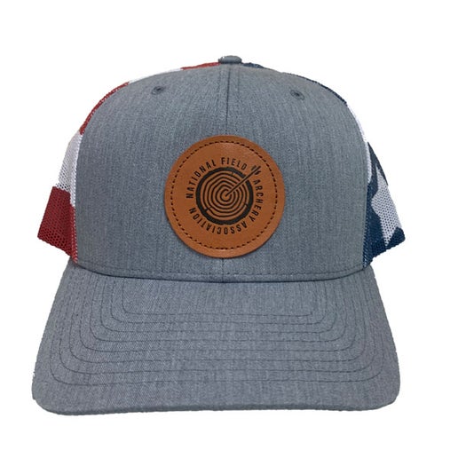 Stars and stripes leather patch hat